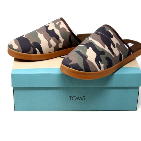Tom's Men's Harbor Slipper, size 10.5, green woodland camouflage print, quilted - Picture 10 of 10
